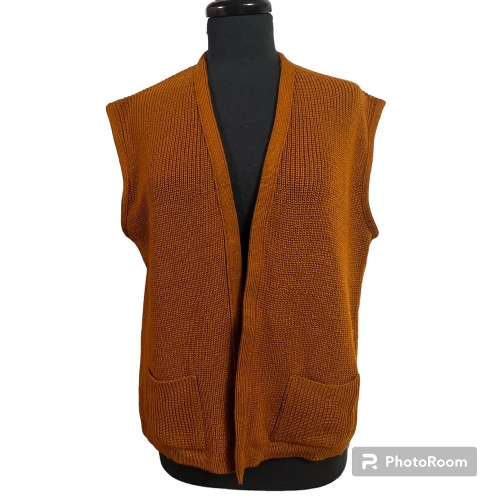 Vintage Classic French Made Wool Cardigan Style Knead Vest Women’s EUC